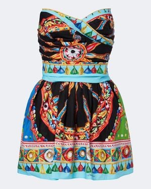 Dolce & Gabbana Caretto Cotton Minidress - Multicolour