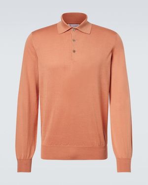 Brunello Cucinelli Cotton Polo Jumper - Orange