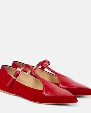 Gabriela Hearst Zapatos Planos Mary Jane Liv De Ante Y Piel - Rojo