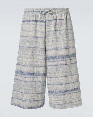 Loewe Paula's Ibiza Denim Jacquard Shorts - Gray