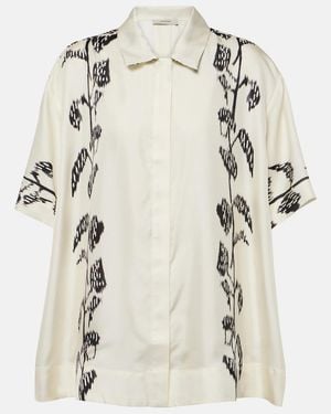 Asceno Montauk Silk Twill Bowling Shirt - Natural