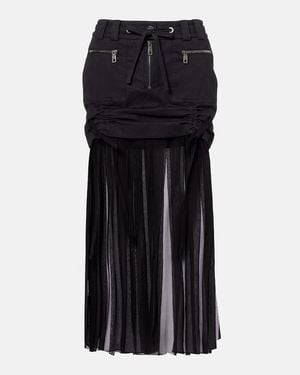 Dolce & Gabbana Silk And Cotton Midi Skirt - Black