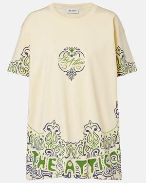 The Attico Bandana Oversized Cotton Jersey T-Shirt - Yellow