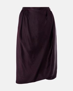 Vivienne Westwood Drunken Striped Draped Checked Midi Skirt - Purple