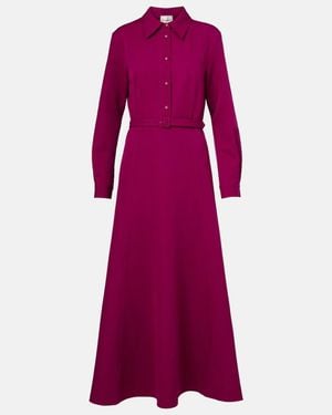 Roland Mouret Belted Crepe Shirt Dress - Purple