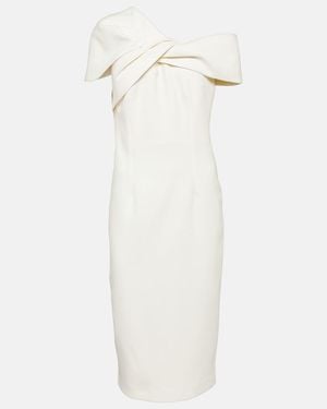Safiyaa Salmone Crepe Midi Dress - White