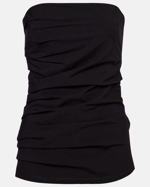 Proenza Schouler Lena Strapless Cotton-Blend Top - Black