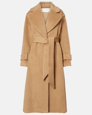 Nina Ricci Belted Alpaca And Wool Wrap Coat - Natural
