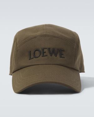 Loewe Logo Embroidered Cotton Baseball Cap - Green