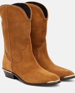 Isabel Marant Elbana Suede Cowboy Boots - Brown