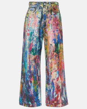Acne Studios Jeans Anchos 1981F De Tiro Bajo - Azul