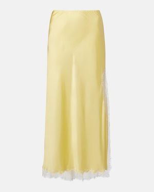 Poupette Falda Lencera Lila De Saten Con Encaje - Amarillo