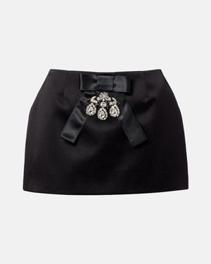 Dolce & Gabbana Duchesse Silk-Blend Satin Miniskirt - Black