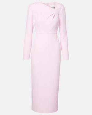 Roland Mouret Asymmetric Draped Crepe Midi Dress - Pink