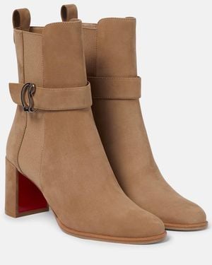 Christian Louboutin Cl Chelsea Booty 70 Leather Heeled Chelsea Boots - Brown