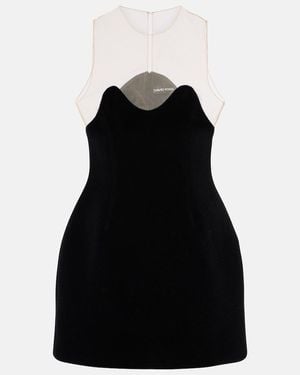 David Koma Wave Tulle Minidress - Black