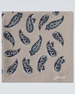 Brioni Einstecktuch Aus Seiden-Twill - Mettallic