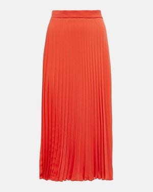 MM6 by Maison Margiela Pleated Crepe Midi Skirt - Red