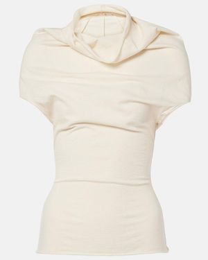 Rick Owens Cotton Jersey Top - Natural