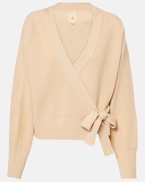 Jardin Des Orangers Wool And Cashmere Wrap Cardigan - Natural