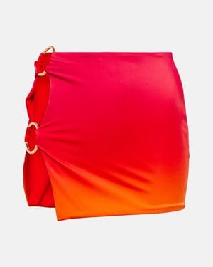 Louisa Ballou Double Ring Printed Miniskirt - Red