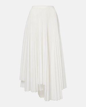 Plan C Plisse Asymmetric Muslin Maxi Skirt - White
