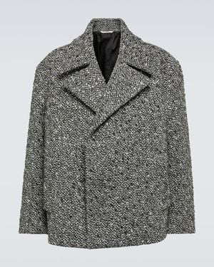 Valentino Embellished Boucle Wool-Blend Jacket - Grey