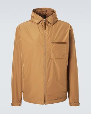Moncler Leather-Trimmed Jacket - Brown