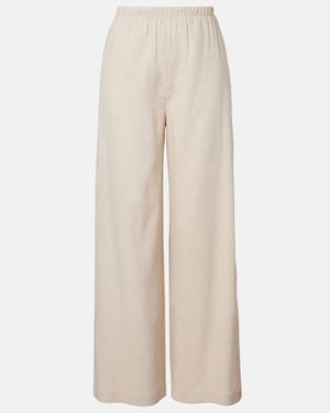 Max Mara Destino Linen-Blend Wide-Leg Silhouette - Natural