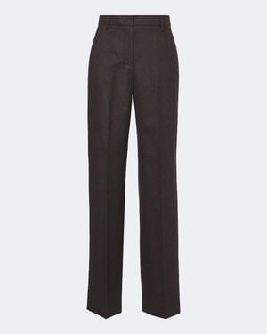 Max Mara Wool Wide-Leg Pants - Brown
