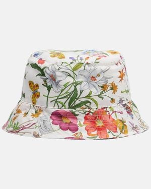 Gucci Flora Silk Bucket Hat - White