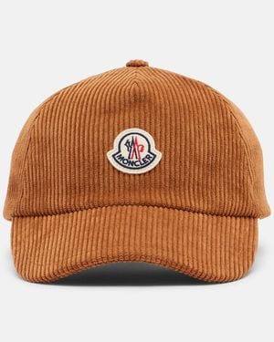 Moncler Logo Corduroy Baseball Cap - Brown
