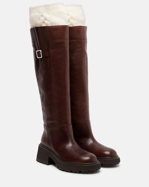 Jimmy Choo Tamsin Leather Knee-High Boots - Brown
