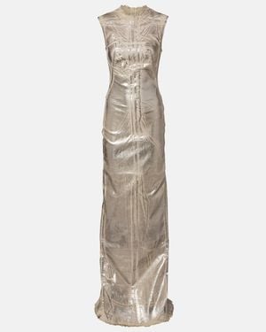 Rick Owens Coated Denim Maxi Dress - Natural