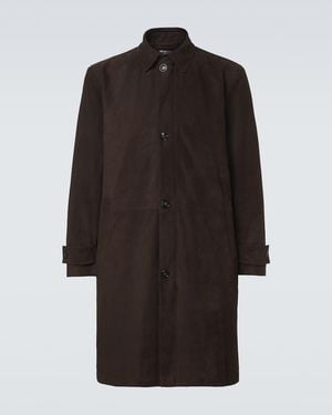 Kiton Mantel Aus Leder - Schwarz