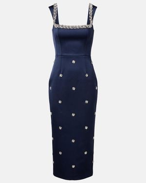 Rebecca Vallance Verziertes Cocktailkleid Ayla Aus Satin - Blau