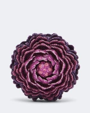 Judith Leiber Peony Belladonna Crystal-Embellished Clutch - Purple