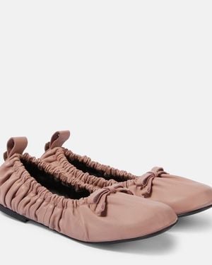 Acne Studios Bailarinas De Piel Con Lazo - Rosa