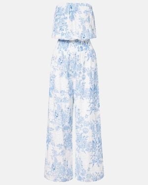 Melissa Odabash Naomi Broderie Anglaise Jumpsuit - Blue