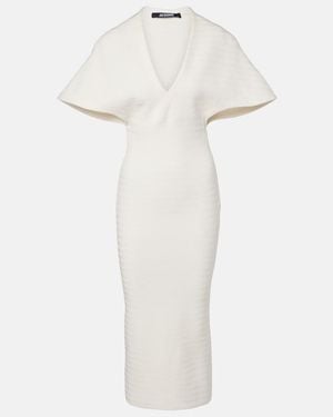 Jacquemus The Halter Knitted Midi Dress in Blue | Lyst