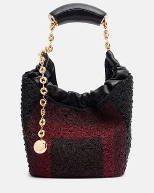 Loewe Squeeze Mini Beaded Leather Top-Handle Bag - Red