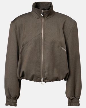 The Attico Chaqueta Bomber En Mezcla De Lana Virgen - Verde