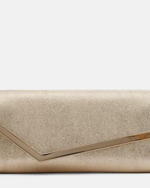 Jimmy Choo Clutch Emmie Small Aus Metallic-Leder - Natur