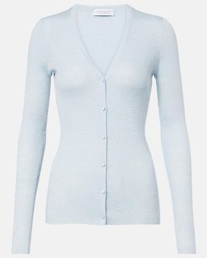Gabriela Hearst Cardigan Aiste Aus Kaschmir, Seide Und Hanf - Blau