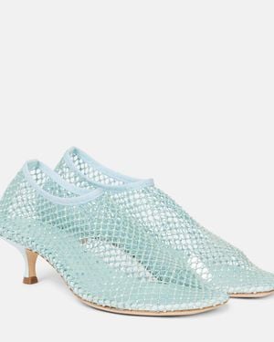 Christopher Esber Minette Embellished Fishnet Court Shoes - Blue