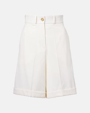 Patou High-Rise Cotton Gabardine Bermuda Shorts - White