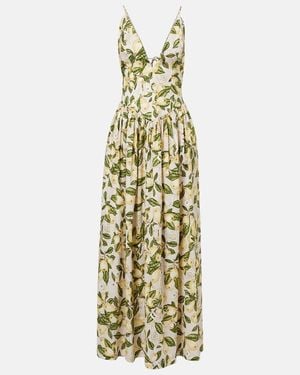 Adriana Degreas Printed Cotton-Blend Maxi Dress - Metallic