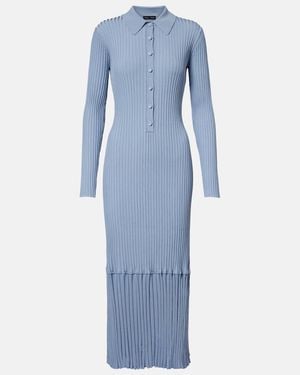 Proenza Schouler Luiza Ribbed-Knit Jumper Dress - Blue