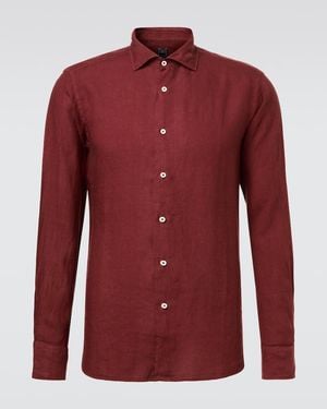 Fedeli Nick Linen Shirt - Red