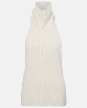 Lisa Yang Maddie Open-Back Cashmere Top - White